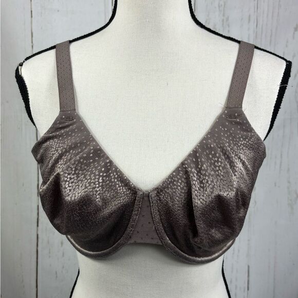 Wacoal Back Appeal Smoothing Dot Jacquard Underwire Bra Cappuccino Size 38DD - Picture 1 of 11